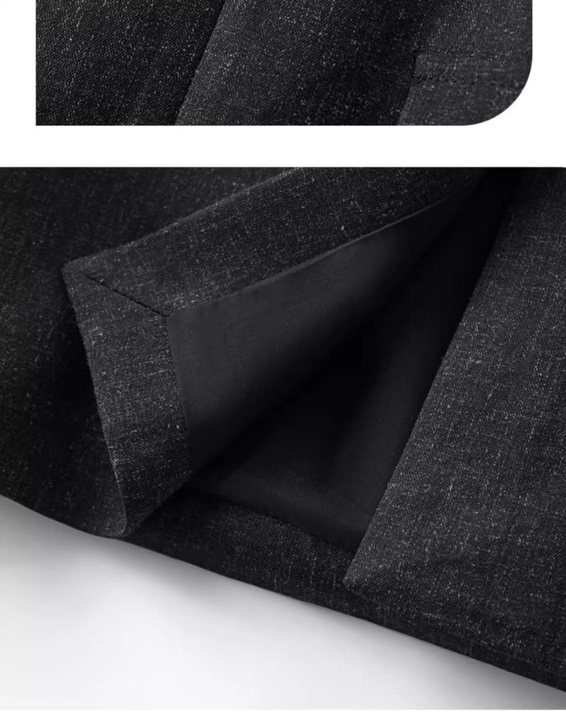 Spring 2025 Women's High-Waist Black A-Line Midi Bodycon Skirt