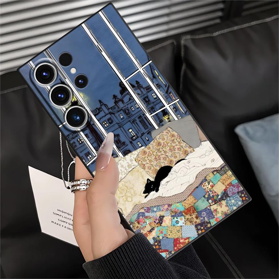 Case for Samsung Galaxy S26 Ultra S25 Plus S20 Ultra Note 20 8 9 10 S10 S9 S24 S21 FE S23 Funda Phone Cover Cartoon Cat