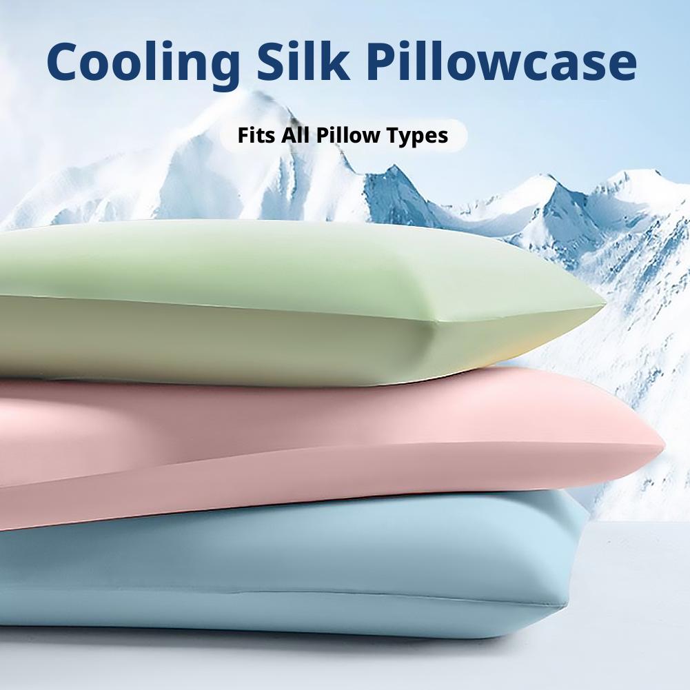 1-10PCS Ice Silk Cooling Pillowcase for Memory Universal Inner Cover Summer Breathable Soft Durable Cold Feeling Washable