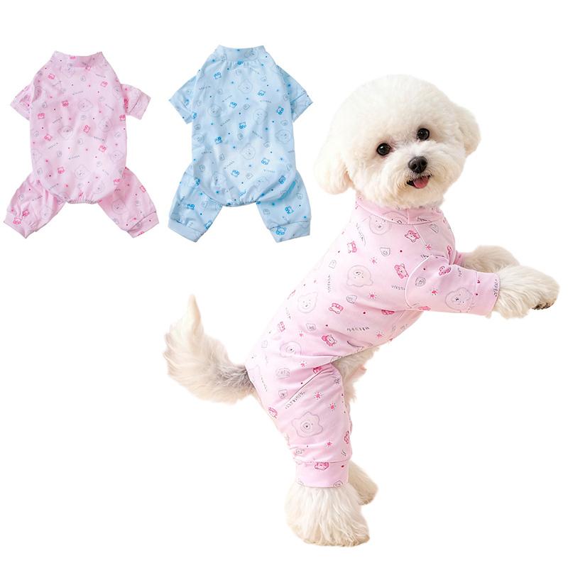 Dog Cat Soft Pajamas Jumpsuit Bears Design Puppy Sleepwear Nightshirt Clothes Pure Cotton Pet Apparel