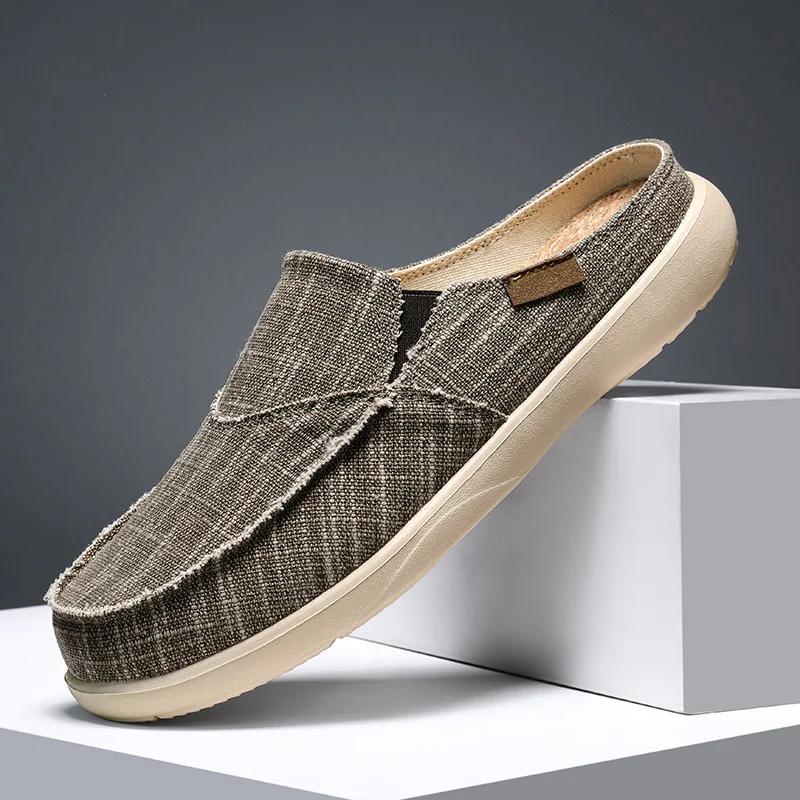 Fashion Man‘S Casual Canvas Shoes Soft Comfortable Lightweight Fashion Versatile Outdoor Walking Loafers Shoes 2025