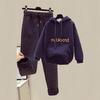 Korean-Style Loose Velvet Sweatshirt and Fleece Pants Set for Women