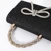 New High-Grade Banquet Clutch Bag Versatile Diamond Bow Chain Crossbody Evening Dress Purse