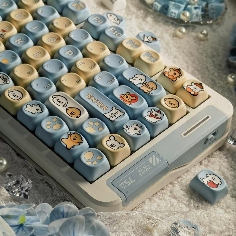 Line Dog Personality MOA Profile Keycaps: Cute Cartoon Accessories for Mechanical Keyboards