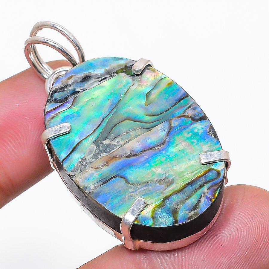 Natural Abalone Shell Gemstone 925 Sterling Silver Jewelry Pendant 1.89  AP-14253