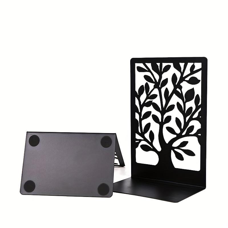 Ein minimalistisches Metall-Buchstützen-Set bestehend aus zwei Teilen - Stabile, rutschfeste Stützen für Bücher auf Bürotischen und Heimregalen