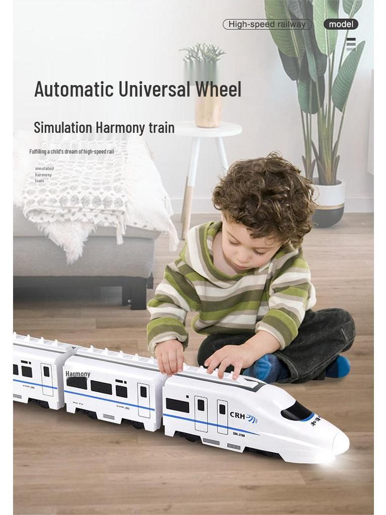 Brand Electric High-Speed Rail Harmony Train Toy with Sound Effects and Easy Assembly