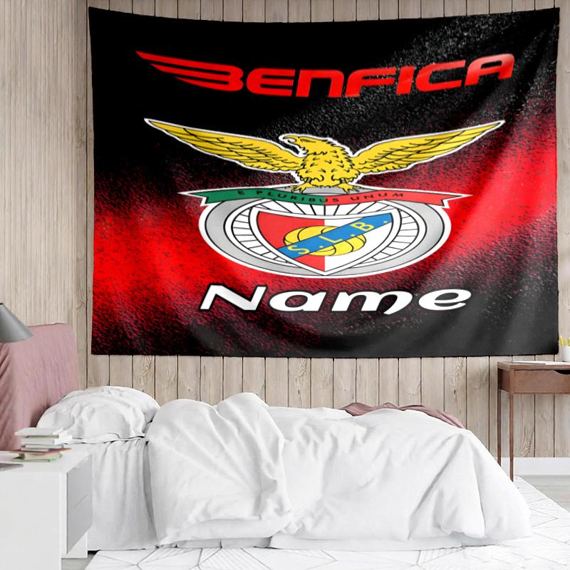 1PC Custom Name Tapestry Benfica Football Crest Tapestry Accessories for Bedroom,Livingroom, dormitory Room Wall Decor, Fan Birthday Gifts