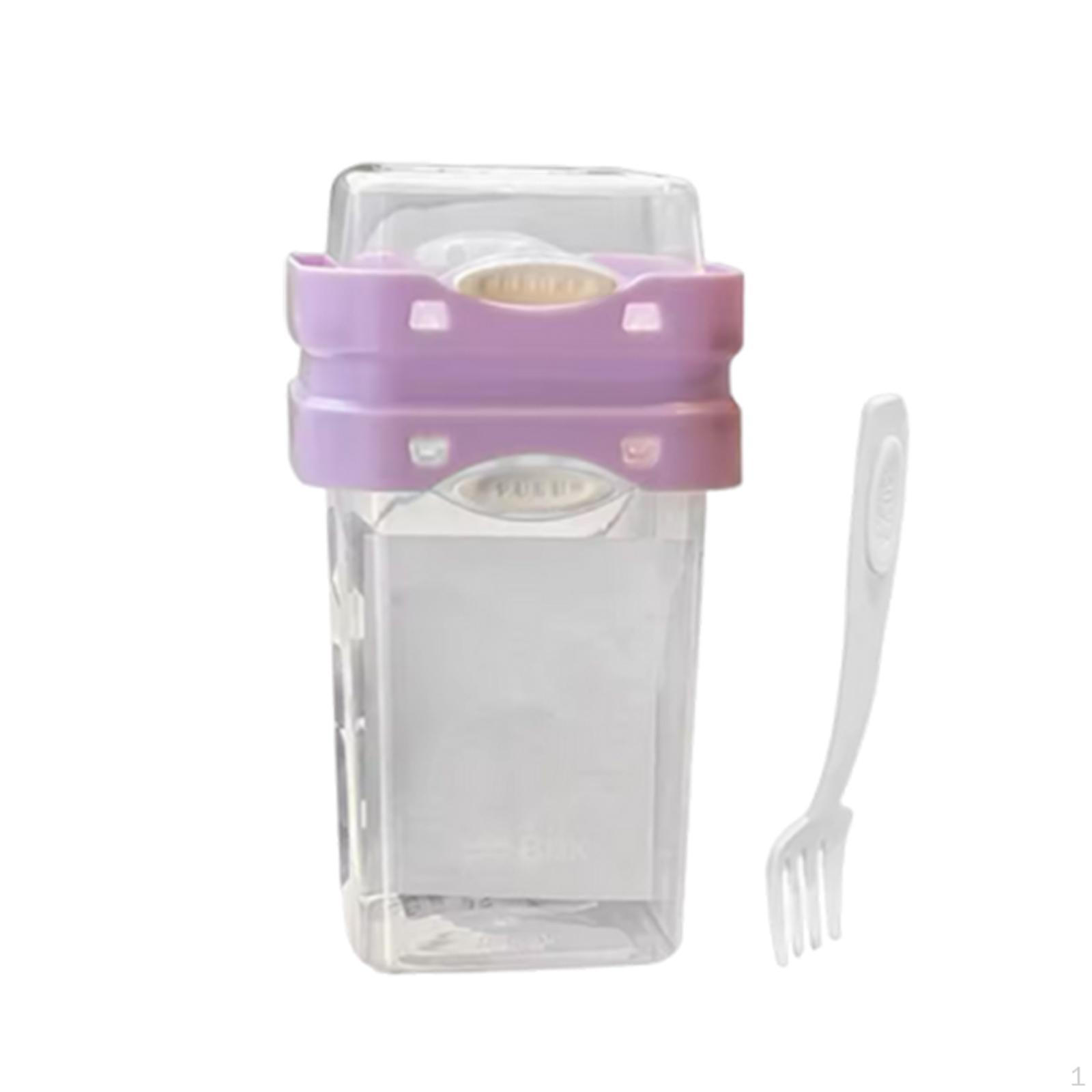 

Двухслойный контейнер для салата для фруктовых и овощных блюд with Fork Purple