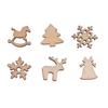 50Pcs Wooden DIY Christmas Tree Snowflake Star Hanging Ornaments Table Craft