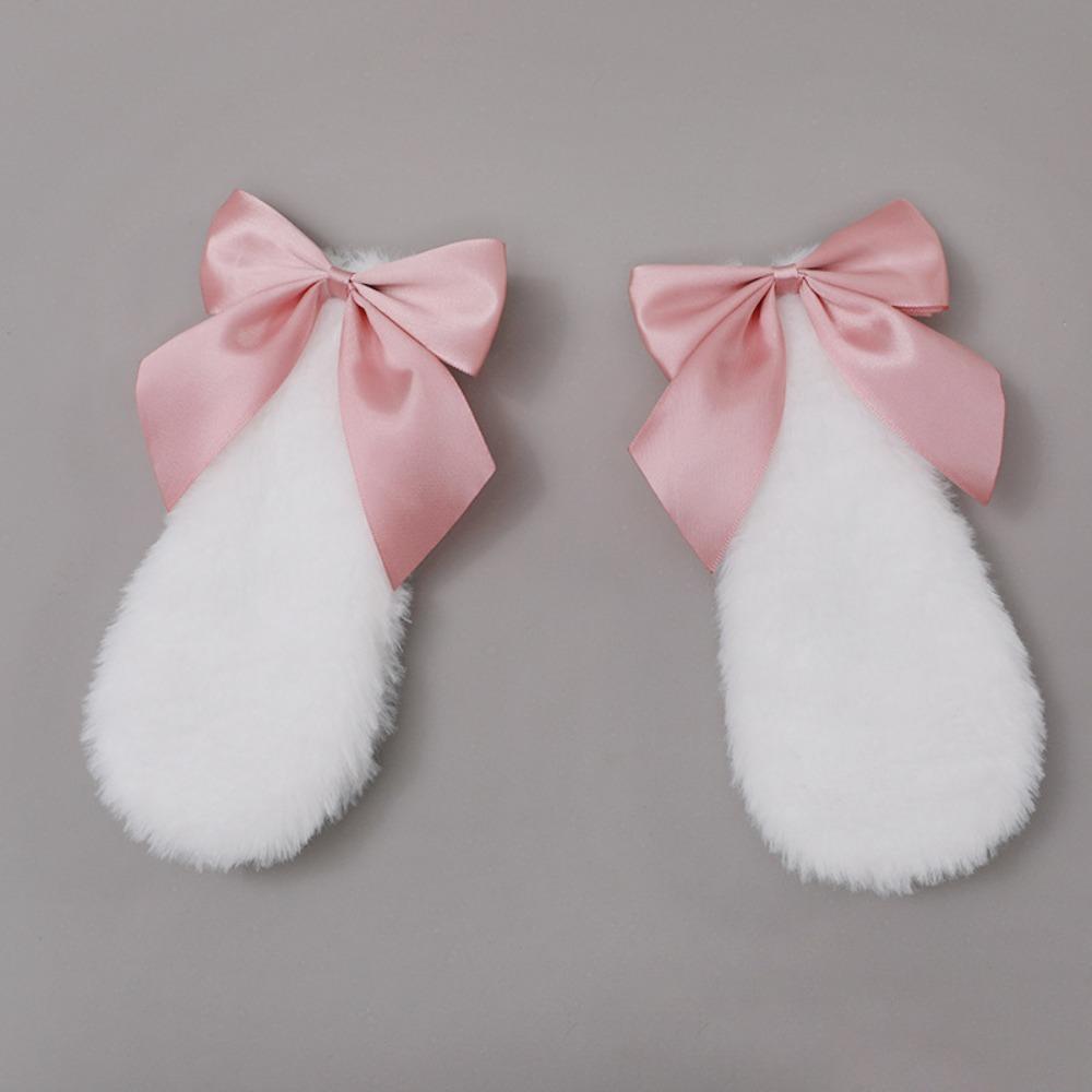 Plush Lolita Hairclips Soft Cosplay Headwear Kawaii Bunny Ears Hairpin  Party Wear