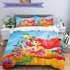 3pcs Princess Ariel and Flounder Printed Quilt Set Soft and Comfortable Quilt Cover for Bedroom, Guest Room Bedding Set S080