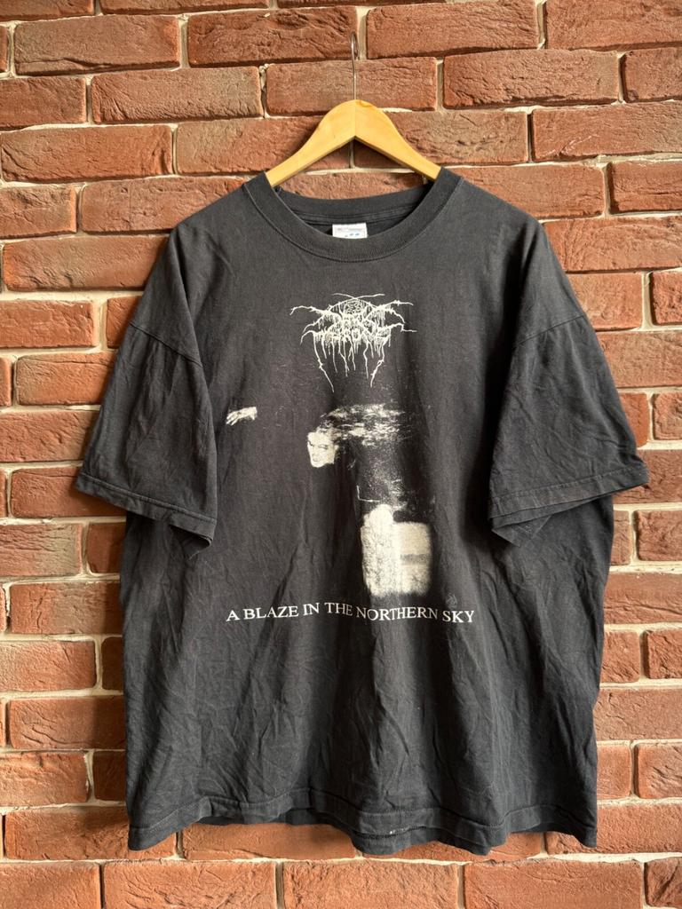 Rare 90s Darkthrone Blaze In Northern Black Metal Band Tee xl black Unisex T-Shirt