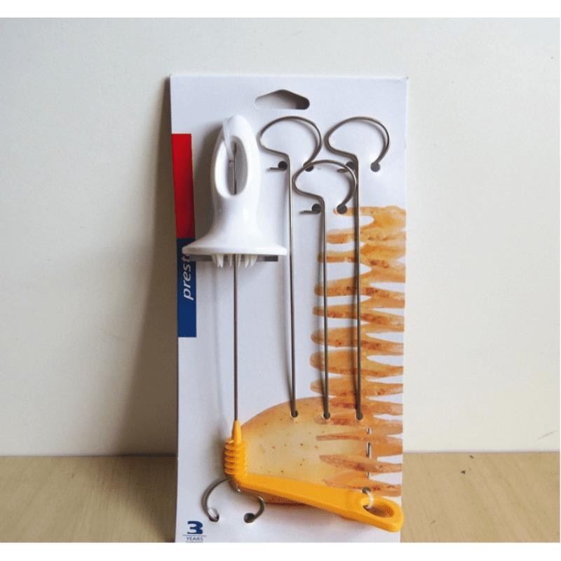 Nový spirálový kráječ brambor Twister Tornado 4 Spits, ruční drtič chipsů