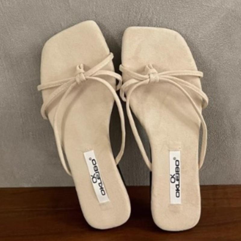 

Fashion 2025 Summer New Fairy Tale Inspired Green Flat Thong Sandals for Women Anti-Slip Outdoor Beach Slides Trendy Outdoor Slippers 40