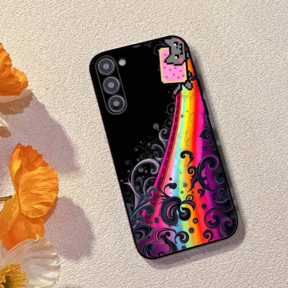 Cute N-Nyan Cat Phone Case Silicone Soft For Samsung Galaxy A73,A72,A71,A70,A53,A52,A51