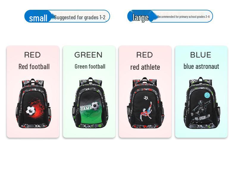 Large Capacity Cartoon Football Backpack for Primary Students - Durable, Multi-Compartment Schoolbag