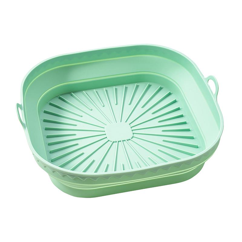 Silikonový koš do horkovzdušné fritézy Hrnec Čtvercový Skládací Horkovzdušná fritéza Trouba Pečicí plech Forma Vložka Opakovaně použitelná Bez oleje Kuchyňské vaření Příslušenství