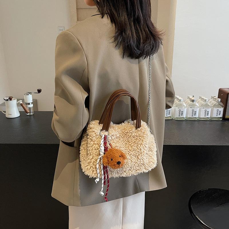 Mao Mao Bag Women'S Lamb Wool Handbag Fashion Trend One Shoulder Messenger Plush Bag