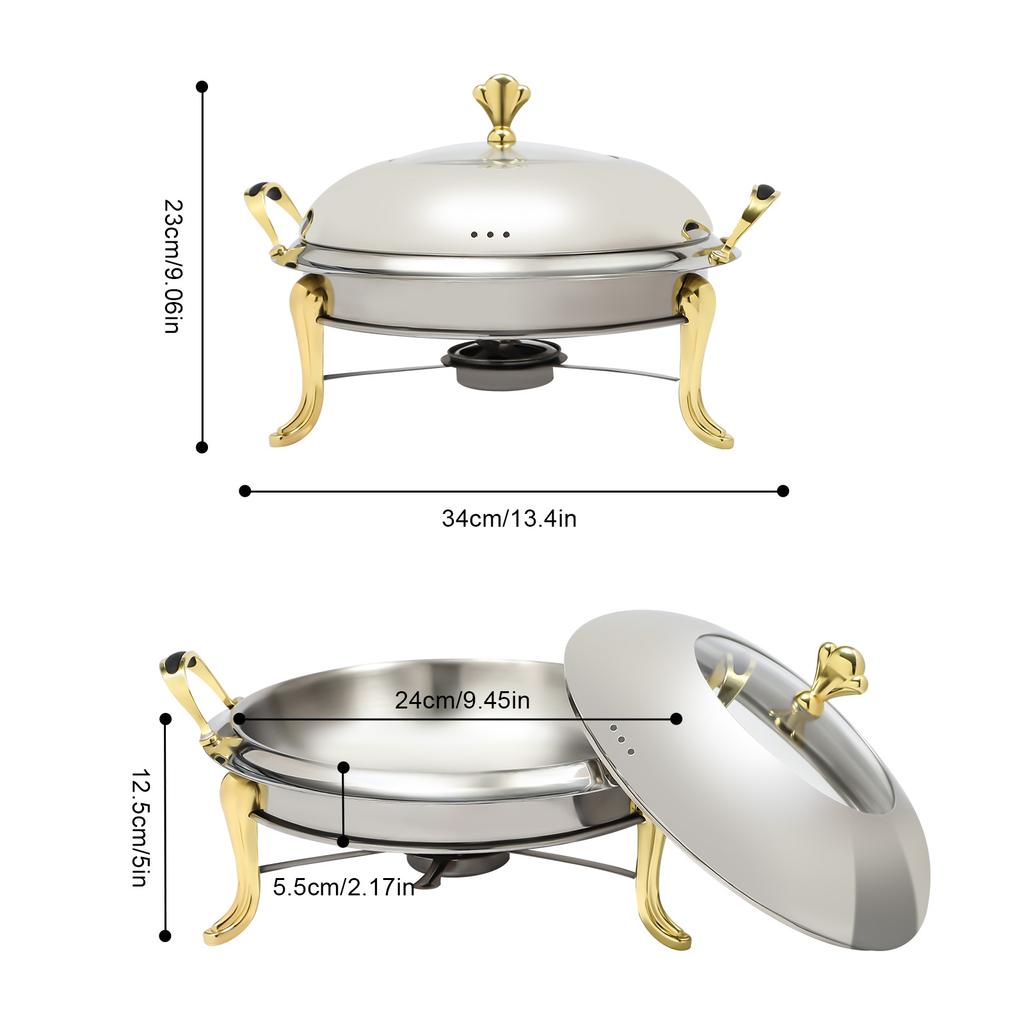 2.5l Circular  Pot Stainless Steel 24cm  Pot Buffet Heater