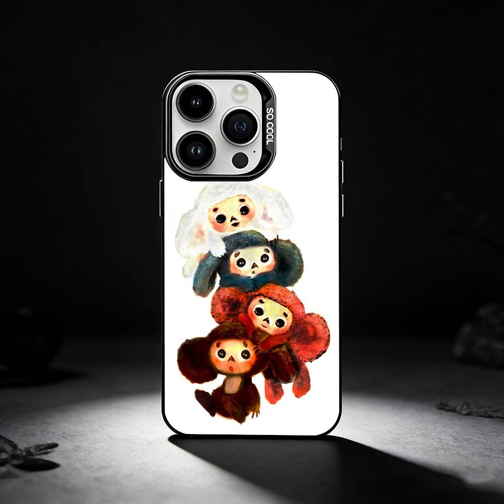 Cartoon C-Cheburashka-es Phone Case For iPhone 17,16,15,14,13,12,11 Plus,Pro Max,XS,Colored silver phone case iPhone17promax