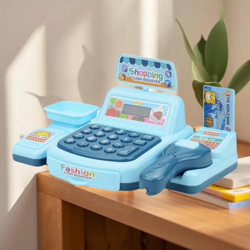 1Set Supermarket Cashier Electronic Game With Lighting And Sound Effects Simulation Shopping Cash Register Toy For Kids House Pl