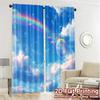 2pcs   2D FLAT PRINTING Curtains (Without Rod) SkyJoy Popular Print Curtains Yarn Curtains Room Decor Suitable for Living Room
