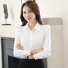 Commute Women Shirt Slim Fit Single-breasted Dignified Enhance Beauty Image Polyester Solid Color Long Sleeve Formal Shirt for Workplace