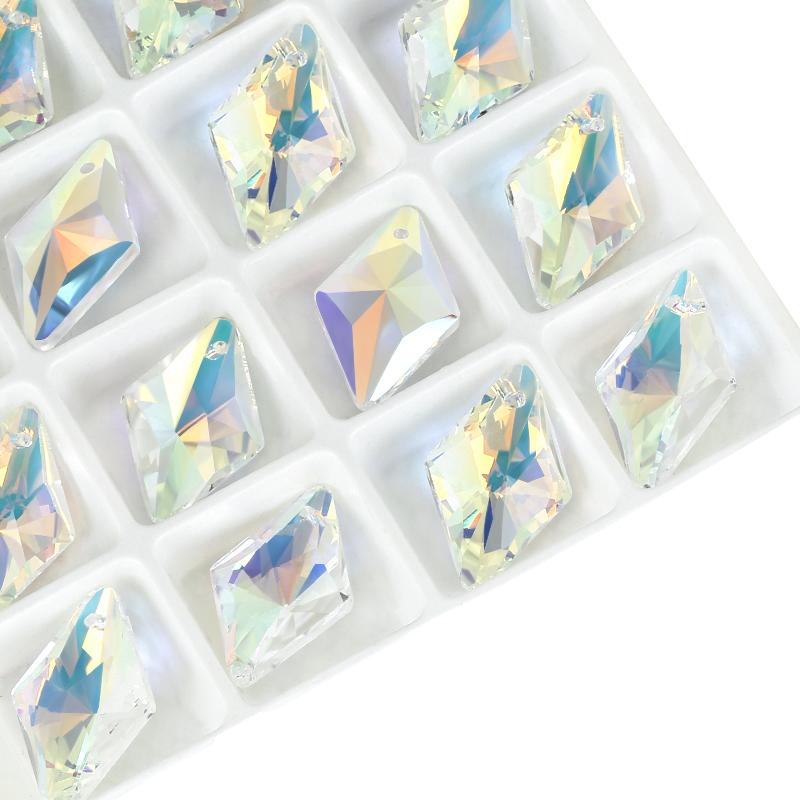 12Pcs Crystal 6320 Rhombus Pendant Glass Austria Loose Beads Charms Rhinestones for DIY Earring Necklace Jewelry Accessories