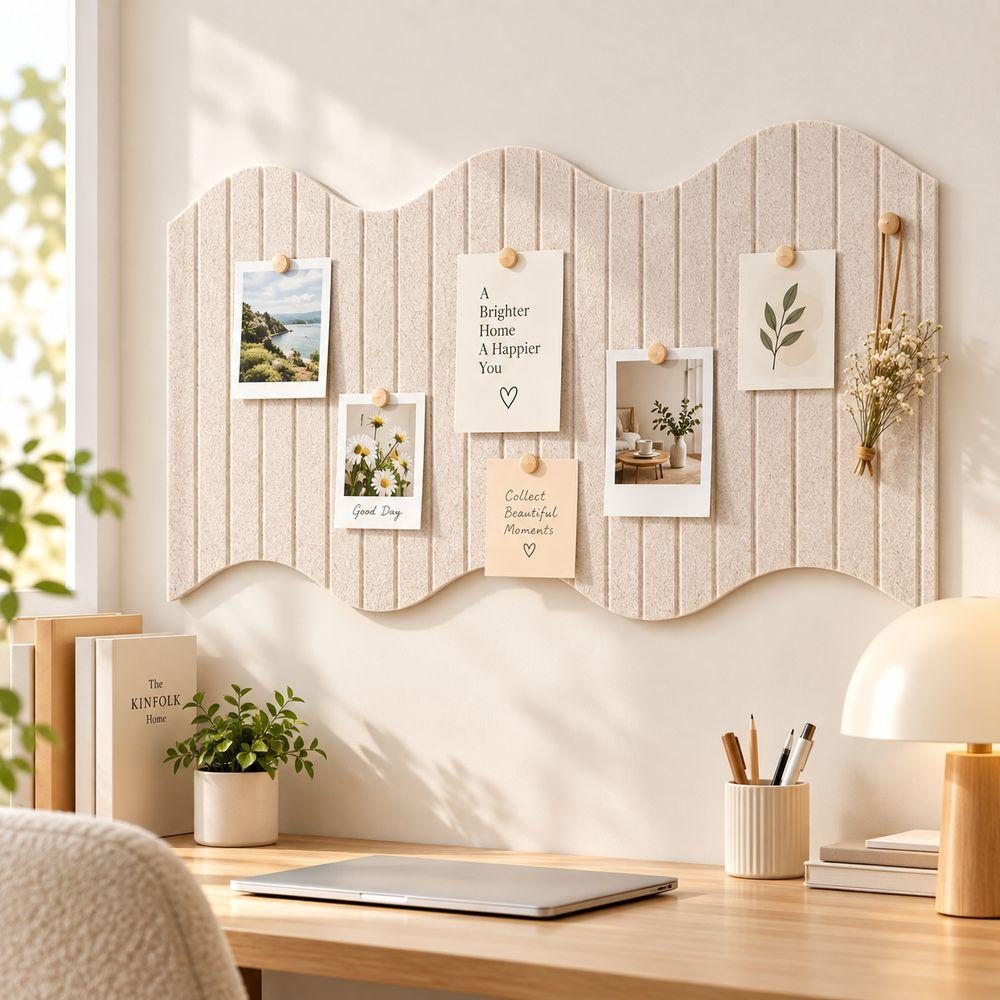 Does Not Hurt Wall Felt Board Vertical Ribbed Texture Photo Wall Sticker Dormitory Decoration