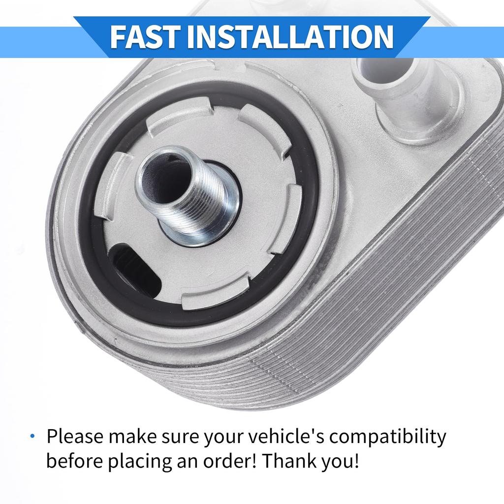 VekAuto Engine Oil Cooler Kit for Jeep Renegade 2015-2021, Durable Aluminum Alloy Silver Tone Transmission Oil Cooler with O-Ring Seals and Bolts