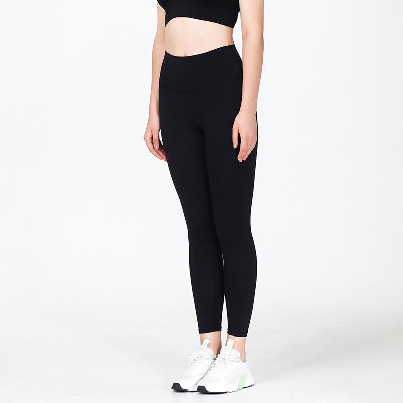 

Леггинсы для йоги с высокой талией, формирующие фигуру: Ощущение обнаженности, Подтягивающий бедра, Эластичная фитнес-одежда для женщин S чёрный