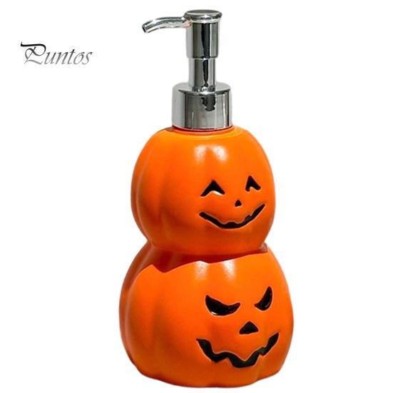 Spooky Bathroom Decor Halloween Pumpkin Soap Dispenser, Refillable Lotion Liquid Hand Bottle, Festive Countertop Storage Durable Vinyl Press
