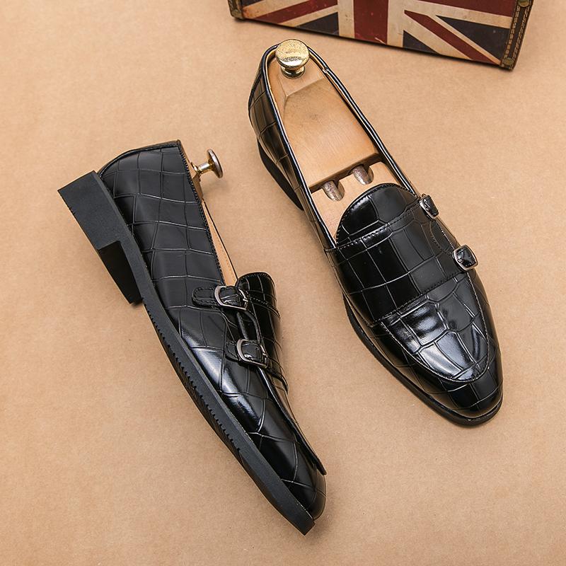 Patent Leather Men Shoes Luxury Brand 2024 Casual Slip On Formal Loafers Buckle Moccasins Italian Male Driving Shoes Size 38-48