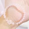 Natural White Rose Quartz Five-Leaf Clover Bracelet for Women - Exquisite Light Luxury Jewelry, Street Style Accessories