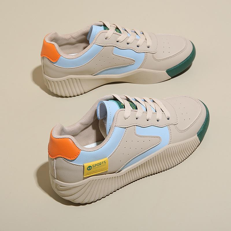 

2025 spring and autumn women s shoes new breathable little white shoes children students Korean version platform sports shoes casual board shoes 40