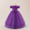 Blumenmädchen Prinzessin Kleid Für Hochzeiten Sommer Kind Formale Bogen Langes Kleid Für Schule Abend Party Kinder Kleider ALP-0031