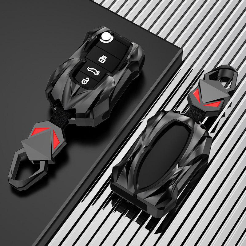 Volkswagen Key Case: Cross-Border Compatible for Lingdu, Tuangxid4x, Weiran, ID.3, ID.6X - Silver Edge, Black & White Design