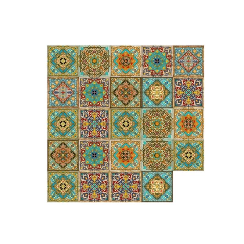 24 ks Nálepky na dlaždice Vzor starožitného porcelánu Nástěnné nálepky Vodotěsné Odnímatelné tapety Kuchyně Koupelna Umělecké nástěnné malby