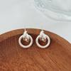 Geometric Twisted Circle Stud Earrings – Versatile Retro Elegant Women's Jewelry