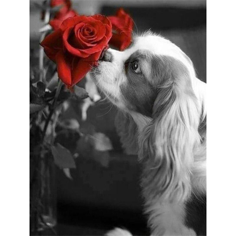 

5D алмазная живопись черный и белый красный вид на улицу Алмазная вышивка картины горный хрусталь полная круглая Алмазная мозаика подарок Full Round 35x45cm