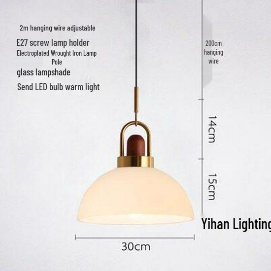 Nordic Modern Pendant Light – Minimalist Glass Fixture for Coffee Shops, Bedside, Bar Counters