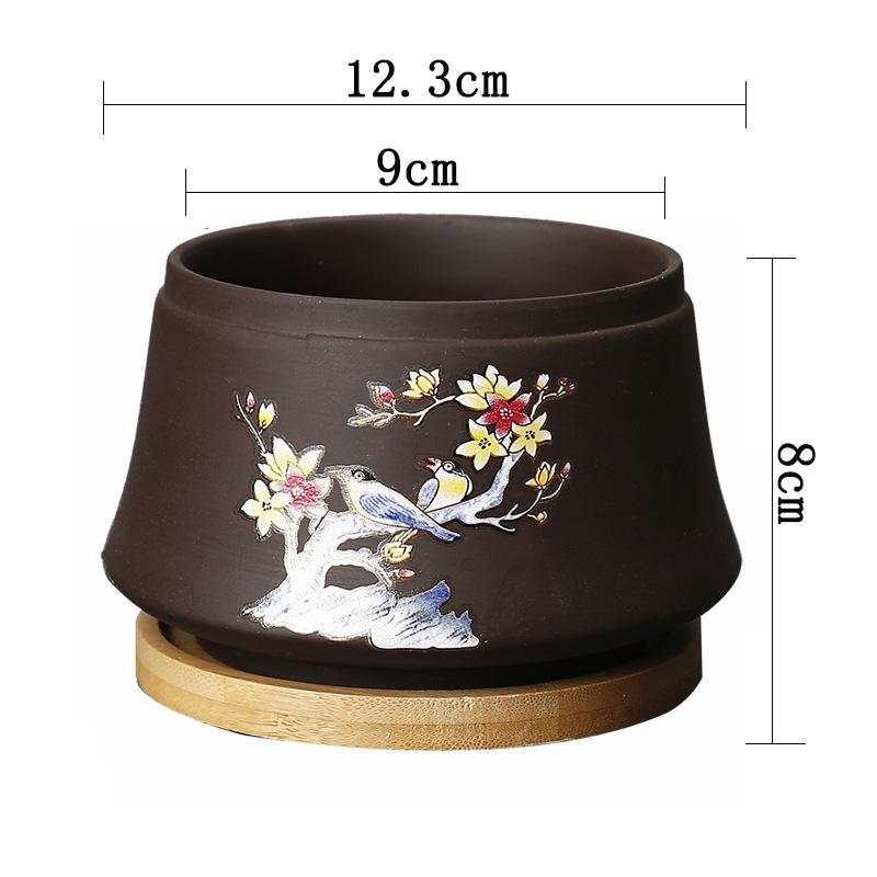 Vaso da Fiori Succulente Sabbia Viola Applicata Vecchia Pila Vaso Ceramico Creativo Vaso Ceramico Traspirante Retrò Vaso per Piante Grasse