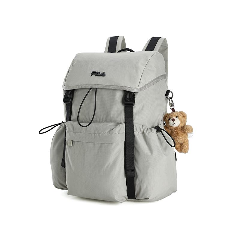 New FILA Fabric Backpack Regular Unisex Morning And Evening Gray Khaki F13U529134FLK