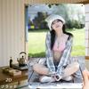 JIT Retro Metal Tin Sign 8x12 In, Young Woman In Pink Bikini Outdoor Photography Art Decor