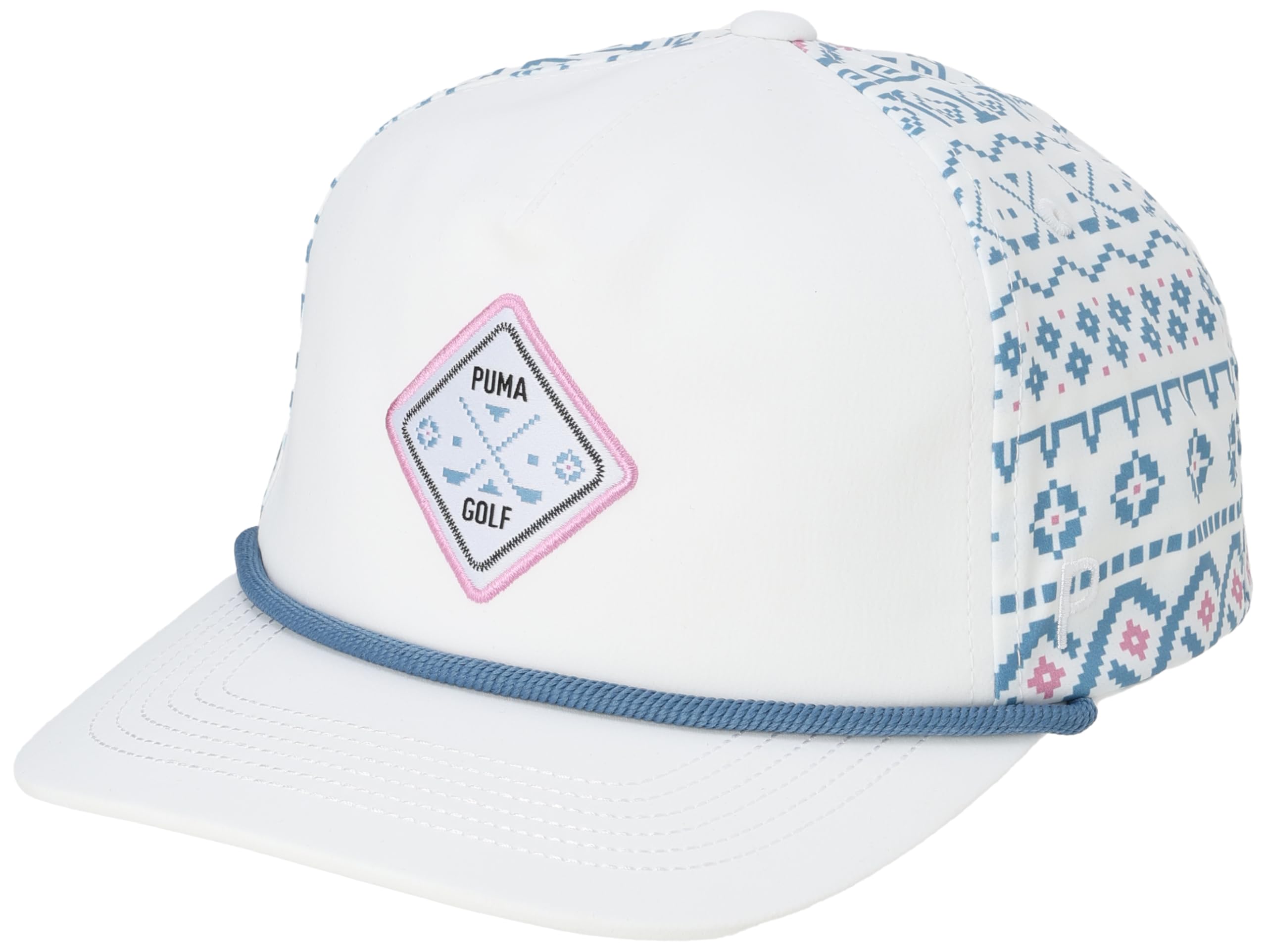 

Cap Golf Fair Isle 5 Panel Pinch 24 White Horizon [PUMA] Men s Glow/Blue