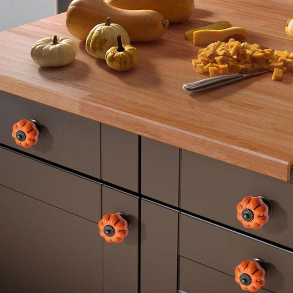 Ceramic Pumpkin With Screws Furniture Hardware Door Knob Drawer Pull Drawer Knob Door Handle