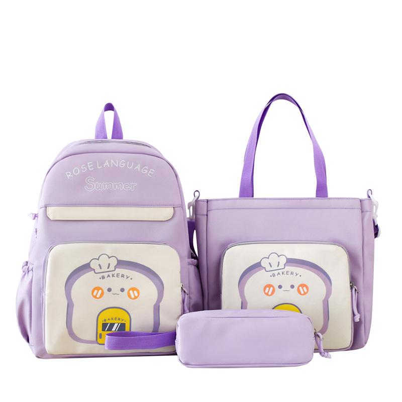 New contrasting color bag, tutoring bag, handbag, junior high school student schoolbag, cute backpack, large-capacity travel bag.