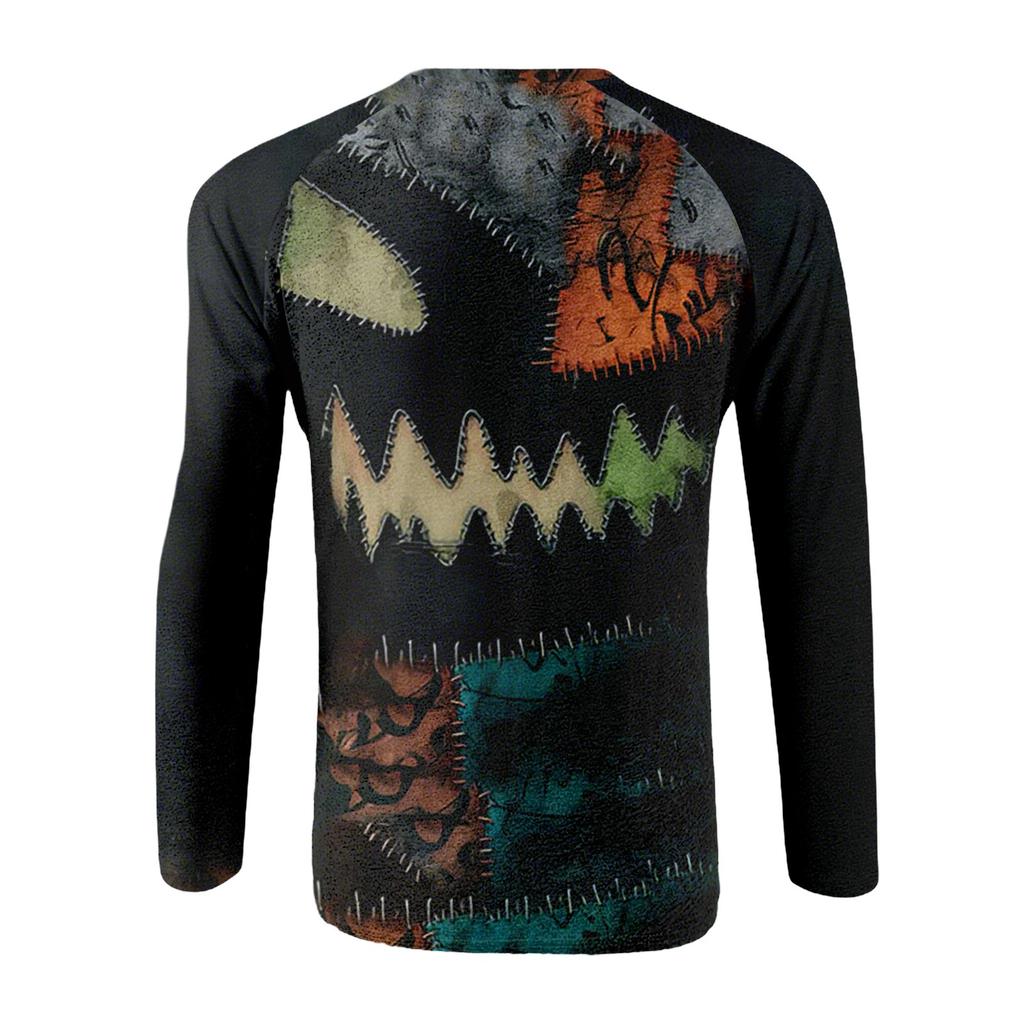 Halloween Print Raglan Sleeve Men's Long Sleeve Top