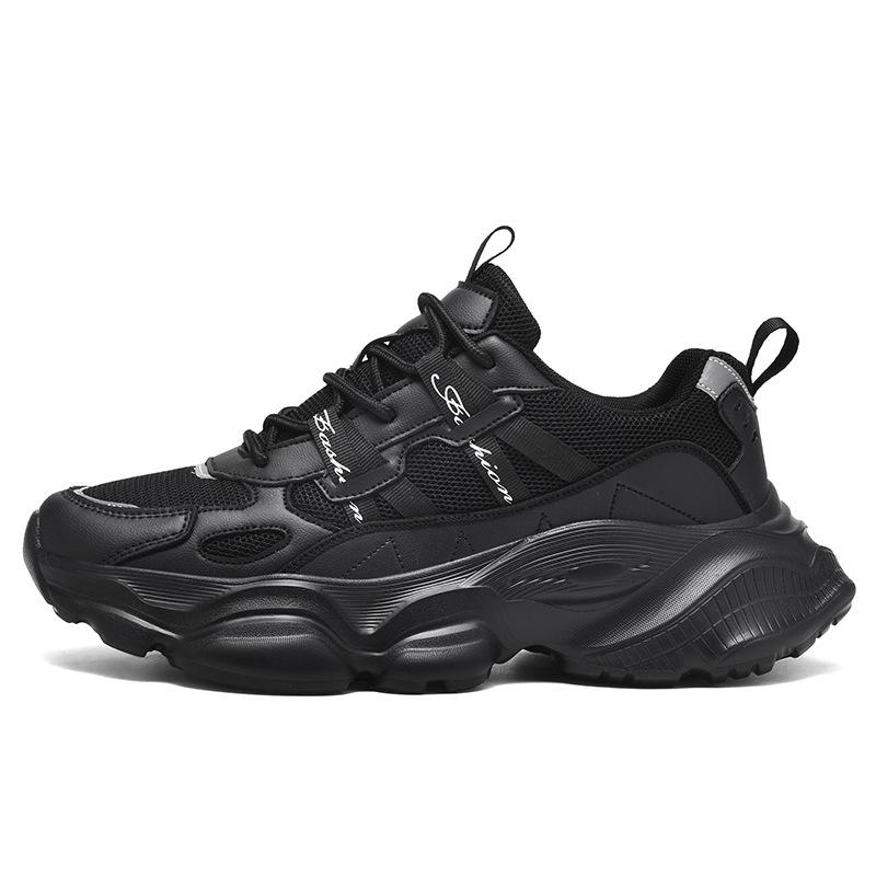 New Hong Kong style dad shoes men s autumn trendy brand sense youth mesh casual versatile platform sports shoes 39 чёрный